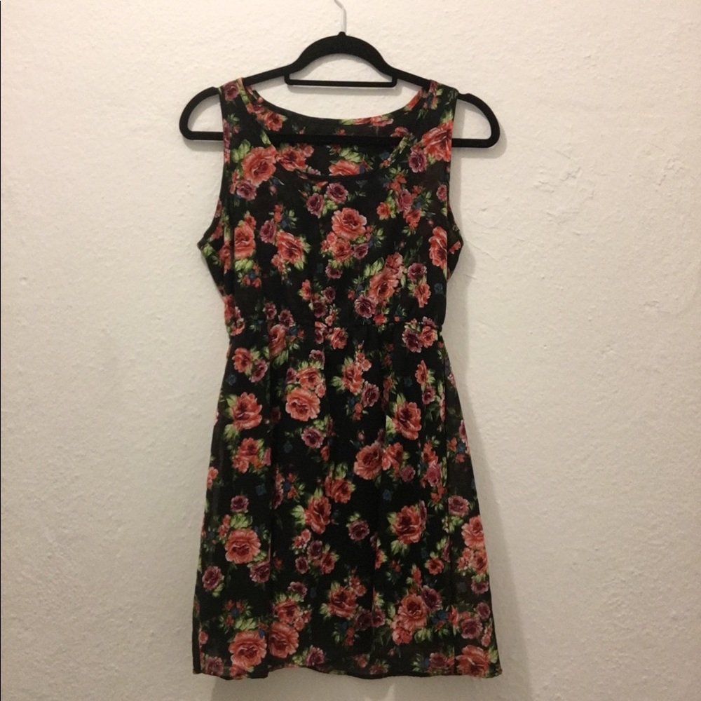 Black floral dress